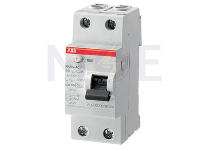 ABB RCCB FH202AC-25/0.3 2P 300mA 25A | ABE-2CSF202006R3250 | دجنتور ديفرنسيال - قاطع دفرنسيال
