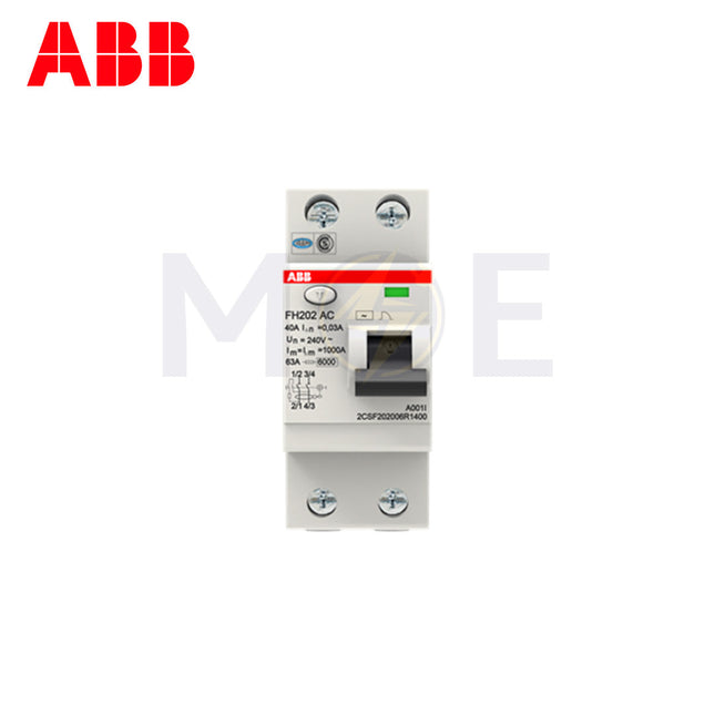 ABB RCCB FH202AC-40/0.03 2P 30mA 40A | ABE-2CSF202006R1400 | دجنتور ديفرنسيال - قاطع دفرنسيال