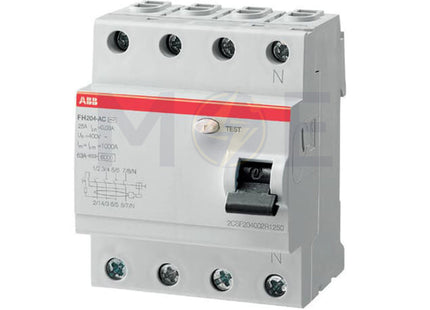 ABB RCCB FH204AC-25/0.3 4P 300mA 25A | ABE-2CSF204006R3250 | دجنتور ديفرنسيال - قاطع دفرنسيال