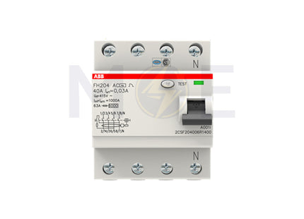 ABB RCCB FH204AC-40/0.03 4P 30mA 40A | ABE-2CSF204006R1400 | دجنتور ديفرنسيال - قاطع دفرنسيال