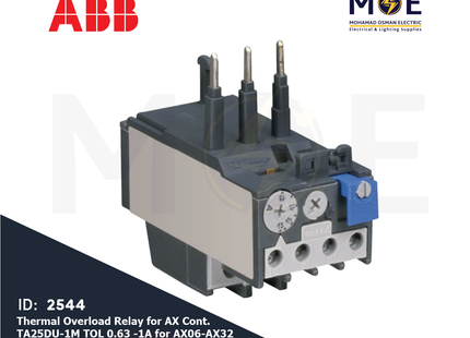 ABB Thermal Overload Relay For AX Cont. TA25DU-1M TOL 0.63 -1A For AX06-AX32 | ترميك للكونتكتور