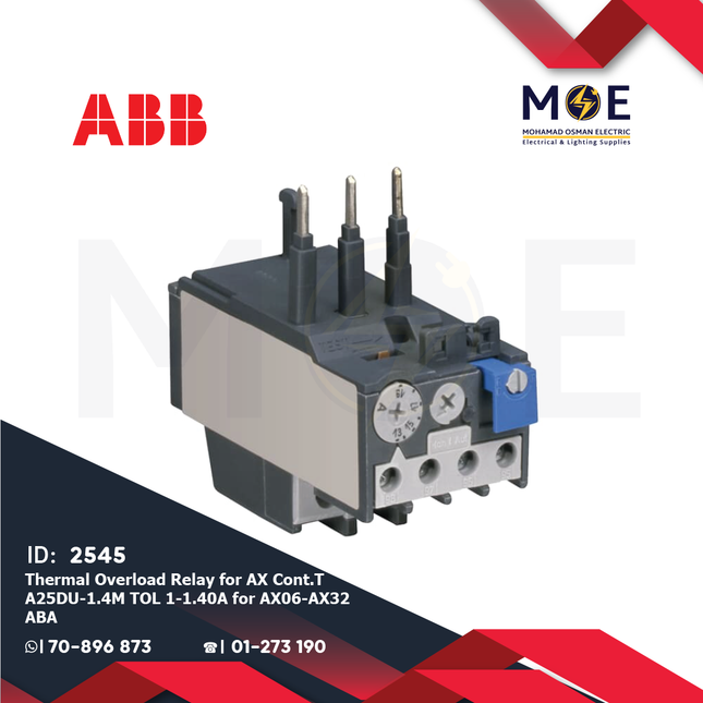 ABB Thermal Overload Relay For AX Cont. TA25DU-1.4M TOL 1-1.40A For AX06-AX32