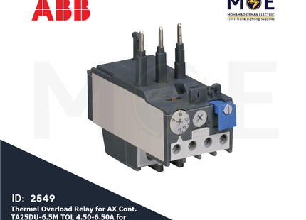 ABB Thermal Overload Relay For AX Cont. TA25DU-6.5M TOL 4.50-6.50A For AX06-AX32 | ترميك للكونتكتور