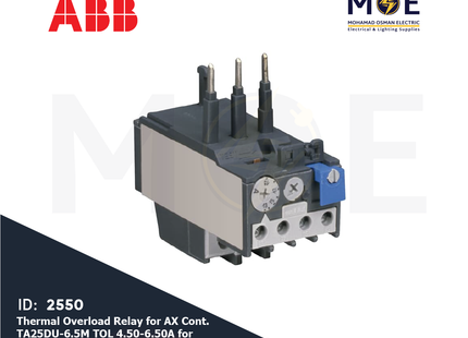 ABB Thermal Overload Relay For AX Cont. TA25DU-8.5M TOL 6.50-8.50A For AX06-AX32 | ترميك للكونتكتور