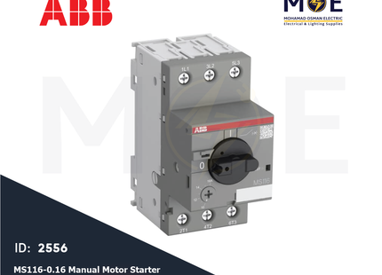 ABB MS116-0.16 Manual Motor Starter 0.10-0.16A | 1SAM250000R1001 | دجنتور حراري - قاطع حماية حرارية