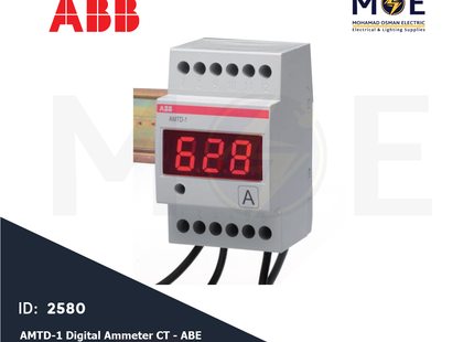 ABB AMTD-1 Digital Ammeter DIN CT 230V 5..600A AC 3module | ABE-2CSM320000R1011 | ساعة امبير على سكة