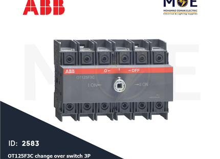 ABB OT125F3C Change Over Switch 3P (90-125A) 400V Din-Mount | ABF-1SCA105037R1001 | هاوس يدوي على سكة