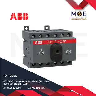 ABB OT16F3C Change Over Switch 3P (16-16A) 400V Din-Mount | ABF-1SCA104816R1001 | هاوس يدوي على سكة