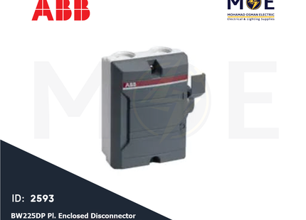 ABB BW225DP Plastic Enclosed Disconnector Switch 2P (16A-25A) 440V IP65 | ABC-2CMA142400R1000 | ديسكونكتور سويتش