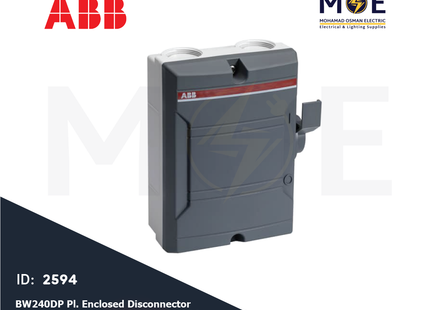 ABB BW240DP Plastic Enclosed Disconnector Switch 2P (32A-40A) 440V IP65 | ABC-2CMA142407R1000 | ديسكونكتور سويتش