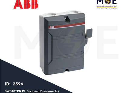 ABB BW340TPN Plastic Enclosed Disconnector Switch 3P (25A-40A) 400V IP65 | ABC-2CMA142408R1000 | ديسكونكتور سويتش