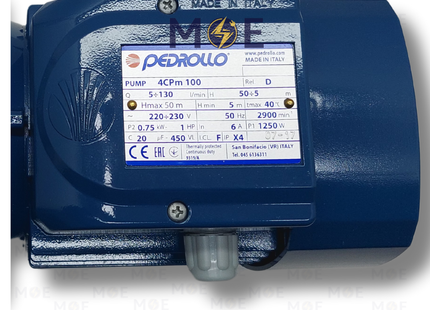 Pedrollo Water Pump Multi-stage centrifugal 1HP | PE2017-4CPM 100 | موتور مياه بلاستيك صامت