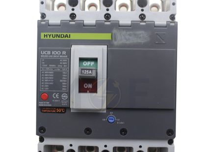 Hyundai MCB UCB100R-F 50KA 4P 125A Fix | دجنتور صناعي