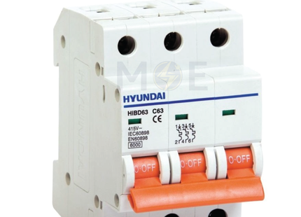 Hyundai MCB HiBD63-E 3KA 3P 50A | دجنتور كهرباء ثلاثة فاز