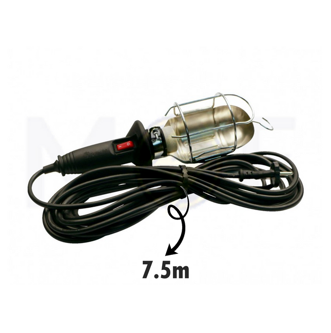 Bemis IP20 Portable Hand Lamp with Switch and Cord 7.5mt E27 | BA1-1001-1031