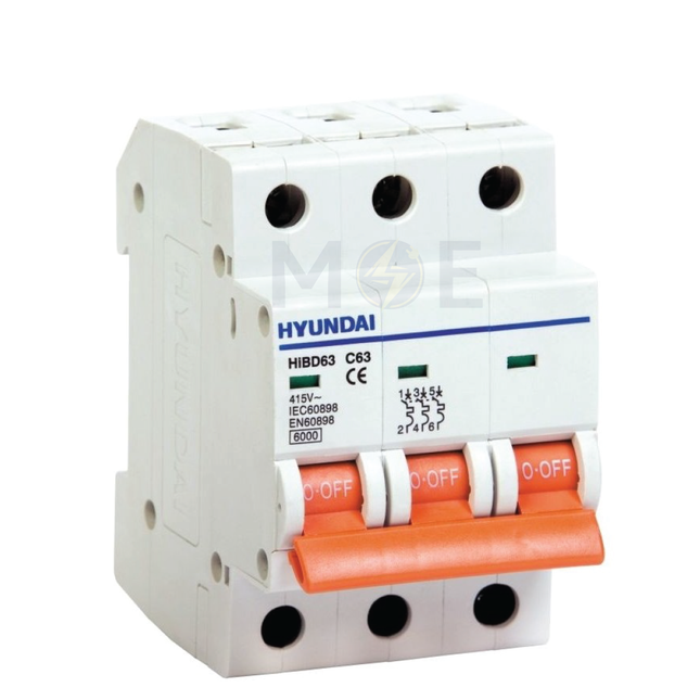 Hyundai MCB HiBD63-E 3KA 3P 32A | دجنتور كهرباء ثلاثة فاز