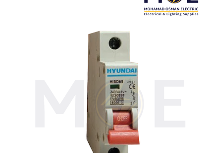 Hyundai MCB HiBD63-E 3KA 1P 50A | دجنتور كهرباء مفرد - قاطع كهربائي