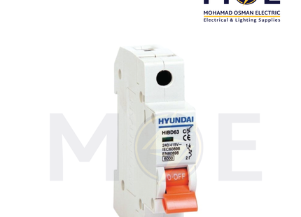 Hyundai MCB HiBD63-E 3KA 1P 32A | دجنتور كهرباء مفرد - قاطع كهربائي