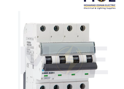Hyundai MCB HGD63E 3KA 4P 63A | دجنتور كهرباء ثلاثة فاز مع نتر - قاطع كهربائي رباعي
