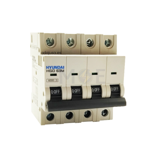 Hyundai MCB HGD63E 3KA 4P 32A | دجنتور كهرباء ثلاثة فاز مع نتر - قاطع كهربائي رباعي
