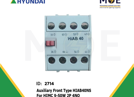 Hyundai Auxiliary Contactor Front Type HIAB40NS For HIMC 9-50W 2P 4NO | HIAB40NS | مساعد كونتكتور - اكزليير