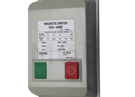 Kripal Switch Contactor UKQ-32MB 24/36A 3P 380V AC | ZJ-UKQ-32MB-24/36A | كونتكتور بعلبة مع ترميك