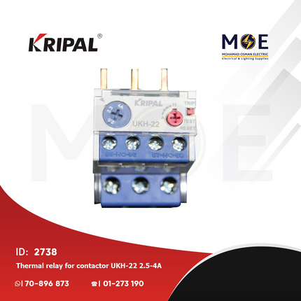 Kripal Thermal Relay For Cont. UKH-22 2.5-4A