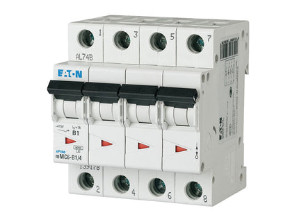 EATON MCB 4P C 6KA 32A | mMC6-C32/4 | دجنتور كهرباء ثلاثة فاز مع نتر - قاطع كهربائي رباعي