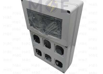 Elettrocanali IP65 Surface Mount Distribution Board for 6 Sockets Flanged 320x510x135mm 12module | EC-69025 | تابلو مع بريز مفتوح مطري