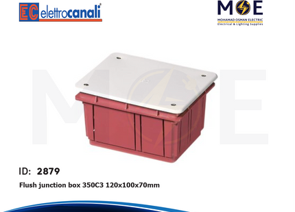 Elettrocanali Flush junction box 120x100x70mm | 350C3 | علبة جمع مخفية
