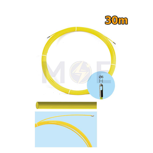OPT POM Plastic Fish Tape Wire Guide Yellow 30m | L0430