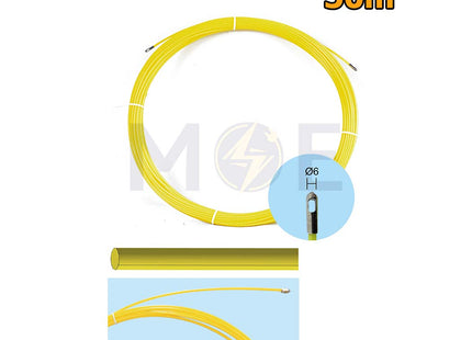 OPT POM Plastic Fish Tape Wire Guide Yellow 50m  L0450