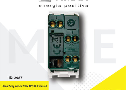 Vimar Plana 2way switch 250V 1P 10AX white | 14004 | مفتاح دركسيون ابیض