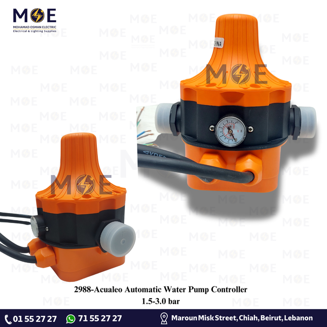 Acualeo Automatic Water Pump Controller 1.5-3.0 bar | DSK-8.3 | جهاز تحكم تلقائي في ضغط مضخة المياه/ اوتوماتيك طرمبة ضغط