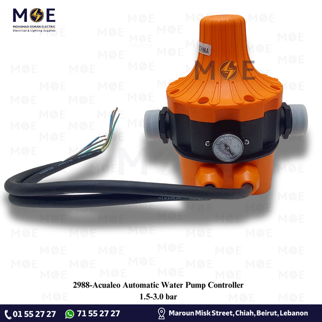 Acualeo Automatic Water Pump Controller 1.5-3.0 bar | DSK-8.3 | جهاز تحكم تلقائي في ضغط مضخة المياه/ اوتوماتيك طرمبة ضغط