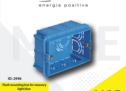 Vimar Flush mounting box for masonry light blue 3module | V71303 | علبة مخفية مثلثة