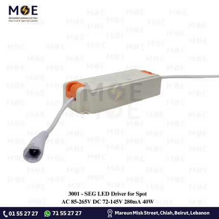 SEG LED Driver for Spot AC 85-265V DC 72-145V 280mA 40W