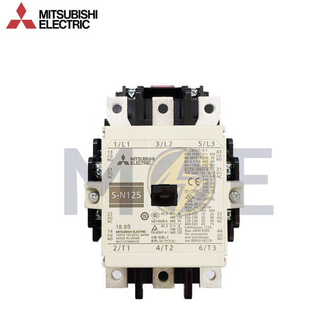 Mitsubishi SN125 AC-3P 2NO+2NC 125A (37kW) 220V | S-N125-125A | كونتكتور