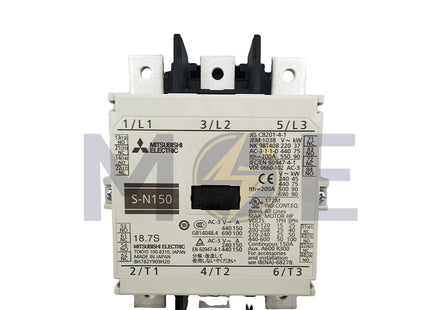 Mitsubishi SN150 AC-3P 2NO+2NC 150A (45kW) 220V | S-N150-150A | كونتكتور