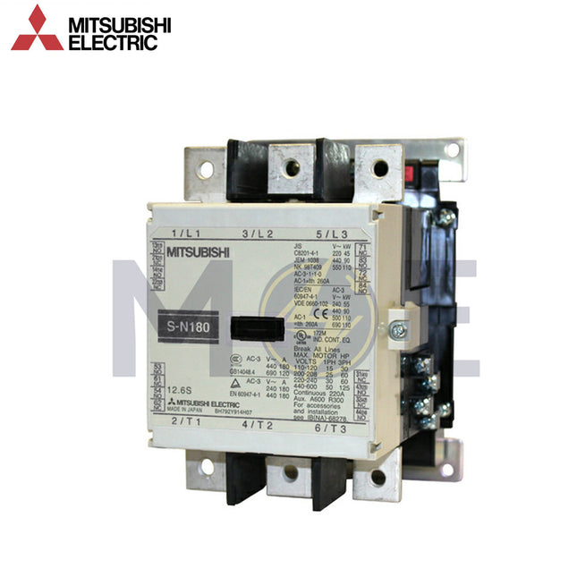 Mitsubishi SN180 AC-3P 2NO+2NC 180A (55kW) 220V | S-N180-180A | كونتكتور
