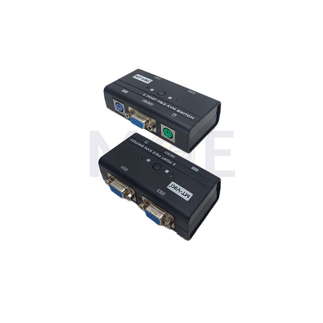 MT-VIKI 2-Port PS/2 VGA KVM Switch 2-In 1-Out with 2x 1.2m KVM Cables | MT-260SL سويتش تحكم بكومبيوترين