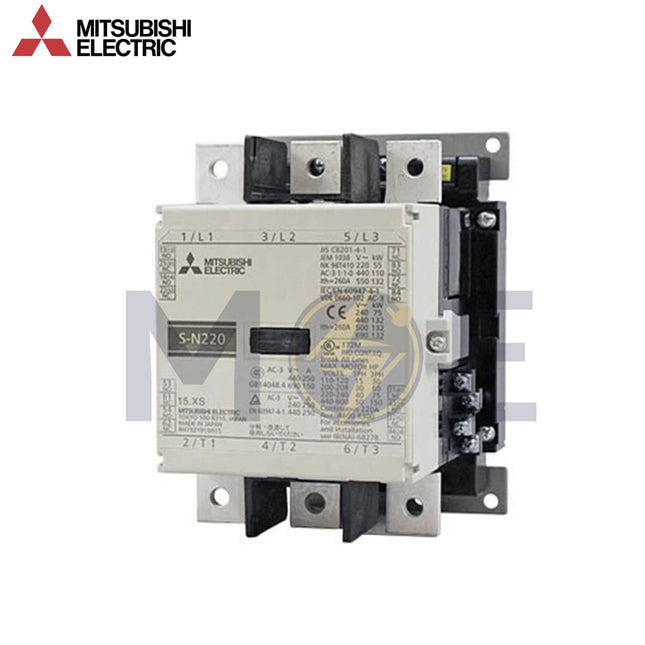 Mitsubishi SN220 AC-3P 2NO+2NC 250A (75kW) 220V | S-N220-250A | كونتكتور