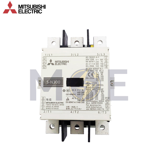 Mitsubishi SN300 AC-3P 2NO+2NC 300A (90kW) 220V | S-N300-300A | كونتكتور