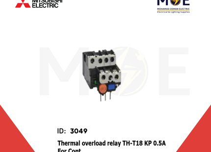 Mitsubishi Thermal Overload Relay TH-T18 KP 0.5A For Cont. ST10/12/20 0.4-0.6A | ترميك للكونتكتور