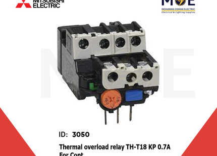 Mitsubishi Thermal Overload Relay TH-T18 KP 0.7A For Cont. ST10/12/20 0.55-0.85A | ترميك للكونتكتور