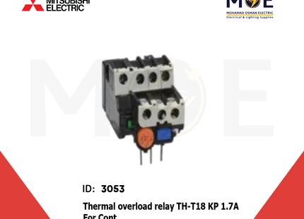 Mitsubishi Thermal Overload Relay TH-T18 KP 1.7A For Cont. ST10/12/20 1.4-2A | ترميك للكونتكتور