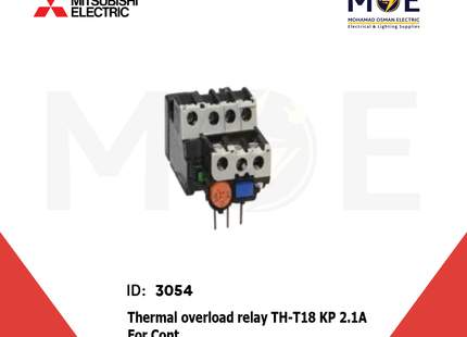 Mitsubishi Thermal Overload Relay TH-T18 KP 2.1A For Cont. ST10/12/20 1.7-2.5A | ترميك للكونتكتور