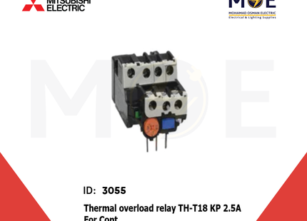 Mitsubishi Thermal Overload Relay TH-T18 KP 2.5A For Cont. ST10/12/20 2-3A | ترميك للكونتكتور