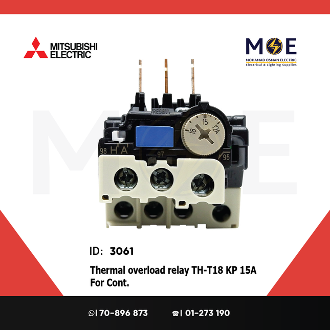 Mitsubishi Thermal Overload Relay TH-T18 KP 15A For Cont. ST20 12-18A | ترميك للكونتكتور