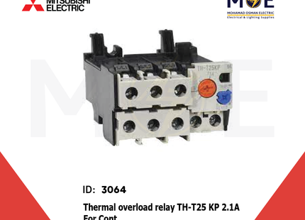Mitsubishi Thermal Overload Relay TH-T25 KP 2.1A For Cont. ST21/25/35/50 1.7-2.5A | ترميك للكونتكتور